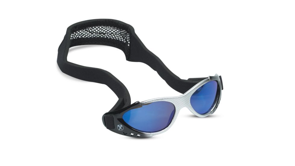 Real Kids Shades Xtreme Sport Sunglasses 7 - 12 Years - Black/Silver w/ Adjustable Band 712XTRSBLKSLV