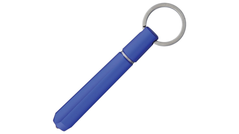 Real Steel Glass Breaker Fire Starter, 3.75in Overall, 1.62Oz, Keyring, Fire Starter Screws Into The Body Of The Glass Breaker, Aluminum Construction, Blue, Blue, F1303