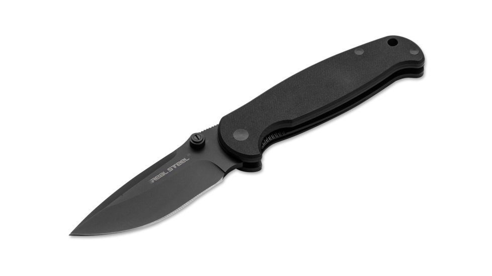H6 14C28N Sandvik Steel 3.75In Folding Blade Knife, Black