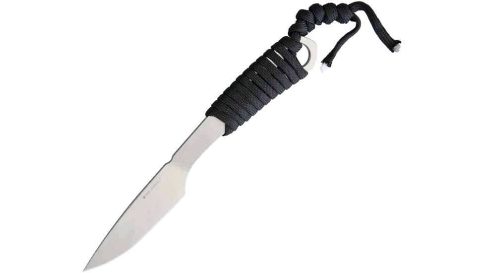 Real Steel Marlin Survival Fixed Blade Knife, 2.5 stonewash finish 8Cr14MoV stainless blade, Black cord wrapped handle, 3515