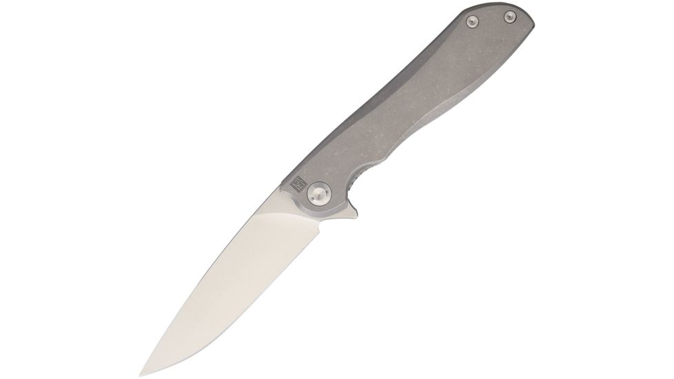 Real Steel Megalodon Framelock 2017 Folding Knife,4in,M390 Steel,Standard Edge,Satin,Stonewash Titanium Handle RS9611