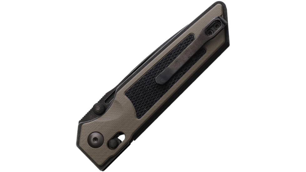 Real Steel Sacra TAC Folding Knife, 3in, Steel, Serrated, Tanto, G10 Handle, Coyote, 7713CB