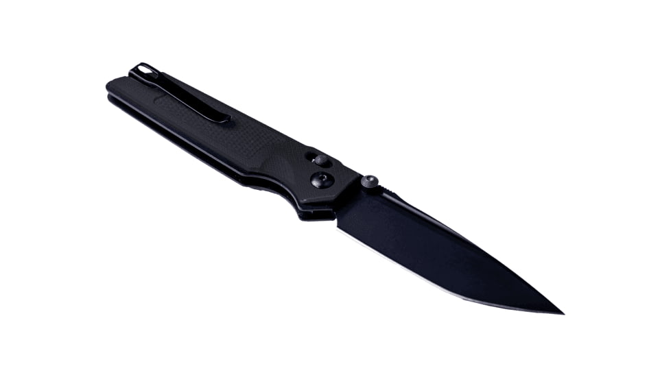 Real Steel Sacra TAC Folding Knife, 3in, Steel, Tanto, G10 Handle, Black, 7712B