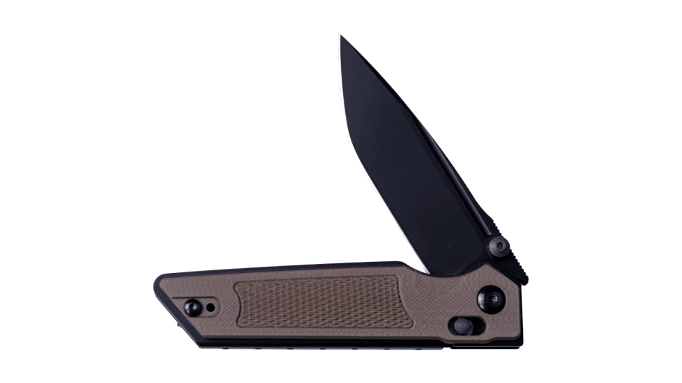 Real Steel Sacra TAC Folding Knife, 3in, Steel, Tanto, G10 Handle, Coyote, 7712C