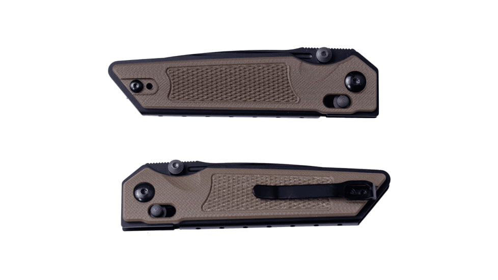 Real Steel Sacra TAC Folding Knife, 3in, Steel, Tanto, G10 Handle, Coyote, 7712C