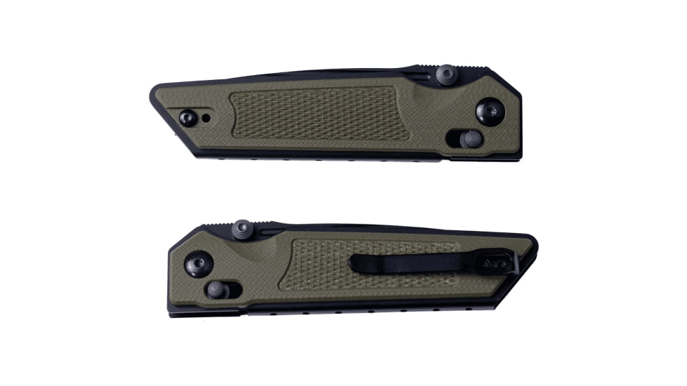 Real Steel Sacra TAC Folding Knife, 3in, Steel, Tanto, G10 Handle, OD Green, 7712G
