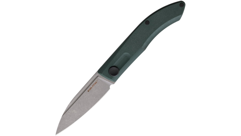 Real Steel Stella Folder Folding Knife, 3 stonewash finish VG-10 stainless blade, Green G10 handle, 7054