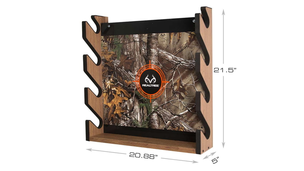 Realtree 4 Gun Wall Storage Rack, Camo, 30 x 5 x 35, 39-4004