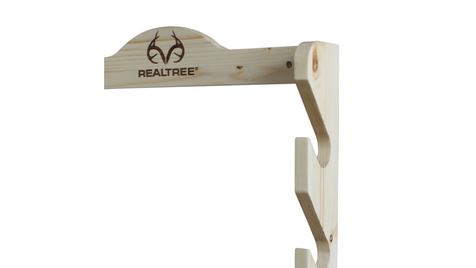 Realtree 4 Gun Wall Storage Rack, Pine, White Pine, 21 x 5 x 28, 39-4000