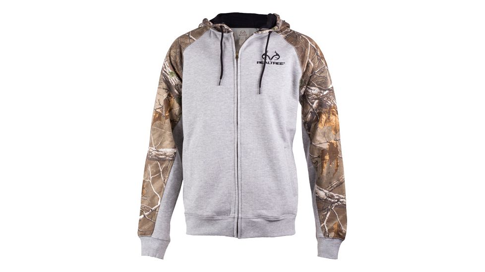 Realtree Men's Hawthorn Hoodie Large Gray W/rt-xtra Panels