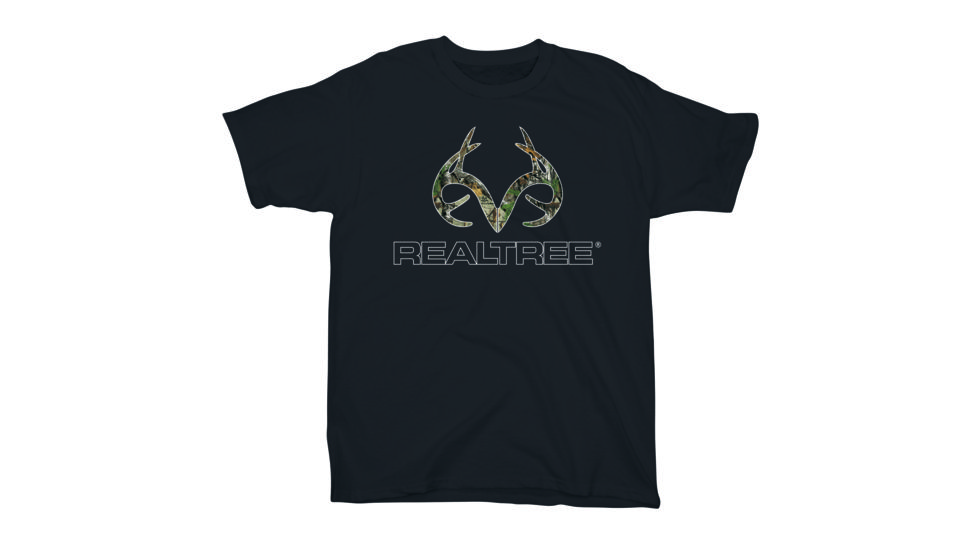 Realtree Mens Camo Corporate Logo S/S Tee, Black, XXL RTD1303.099.XXL