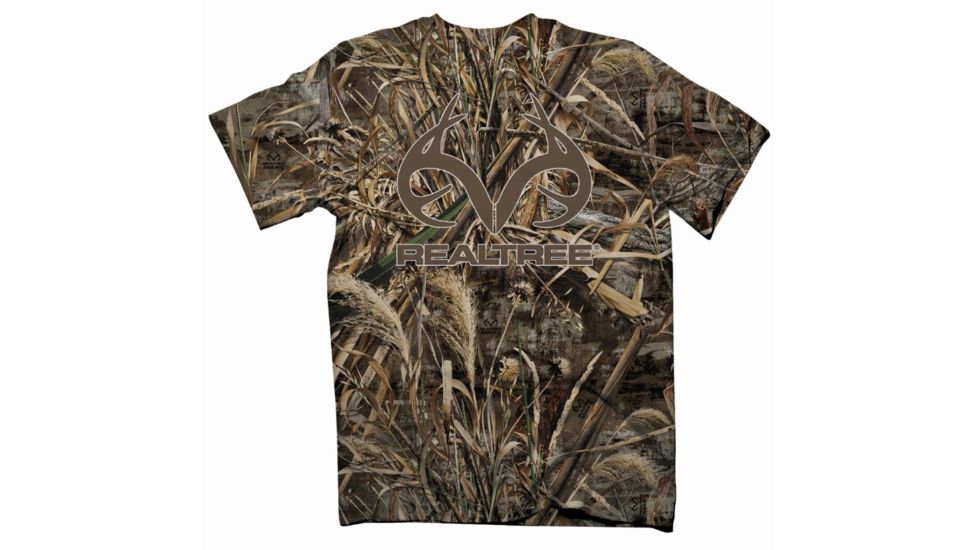 Realtree Mens Corporate Logo Brown S/S Tee, Brown, S RTI010018.241900.S