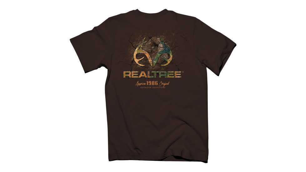 Realtree Mens Cracked Ground S,S Tee, Russet, Small A000231620102