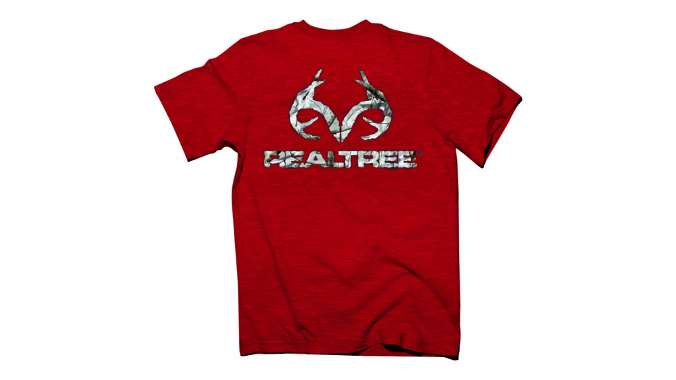 Realtree Mens Realtree Ap Snow Logo S/S Tee, Heather Red, S RTD010022.139238.S