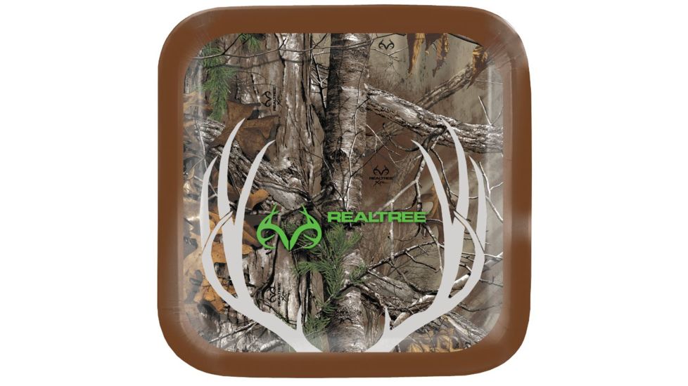 Realtree Paper Plates,Square 7in,8Pk, Antler,Realtree RPA1153