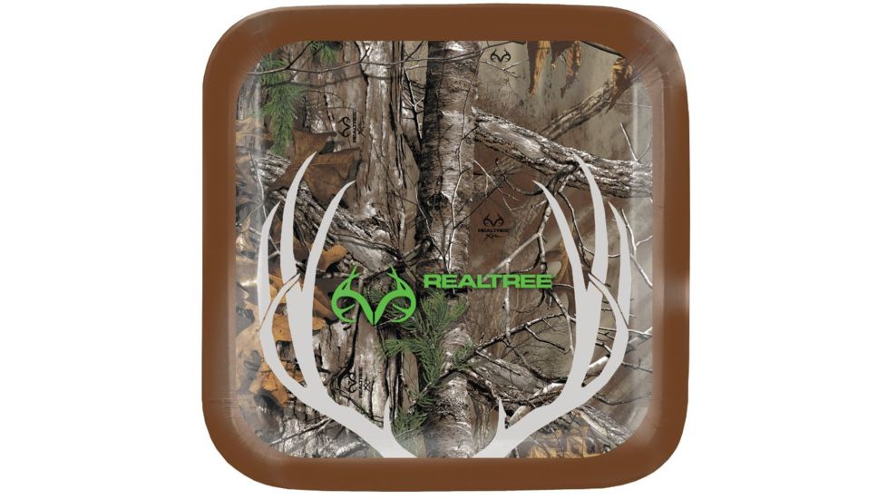 Realtree Paper Plates,Square 9in,8Pk, Antler,Realtree RPA1154