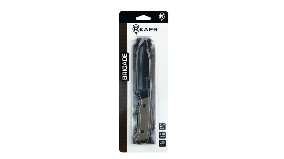 Reapr Brigade Fixed Blade Knife, 5in, 3Cr13 Stainless Steel, Brown, Tan, CTLR-018-TAN-RPR