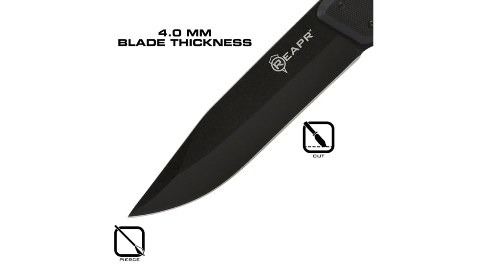 Reapr Brigade Fixed Blade Knife, 5in, 420 Stainless, Black Powdercoated, 11009