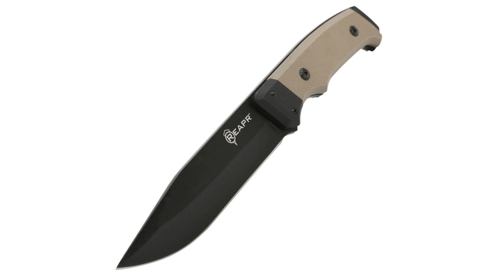 Reapr Brigade Fixed Blade Knife, 5in, 420 Stainless Steel, Modified Drop Point Blade, Black, 11009