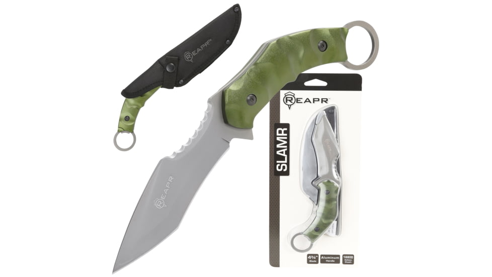Reapr SLAMR Fixed Blade Knife, 4.75in, 420 Stainless Steel, Matte Stainless, 11010