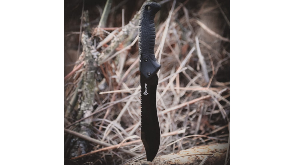 Reapr TAC Bowie Fixed Blade Knife, 7in, 420 Stainless Steel, TPR Handle, Satin Stainless, 11001