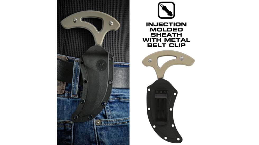 Reapr Tac Talon Fixed Blade Knife, 3in, 420 Stainless Steel, Talon Blade, Black / Desert Tan, 11041