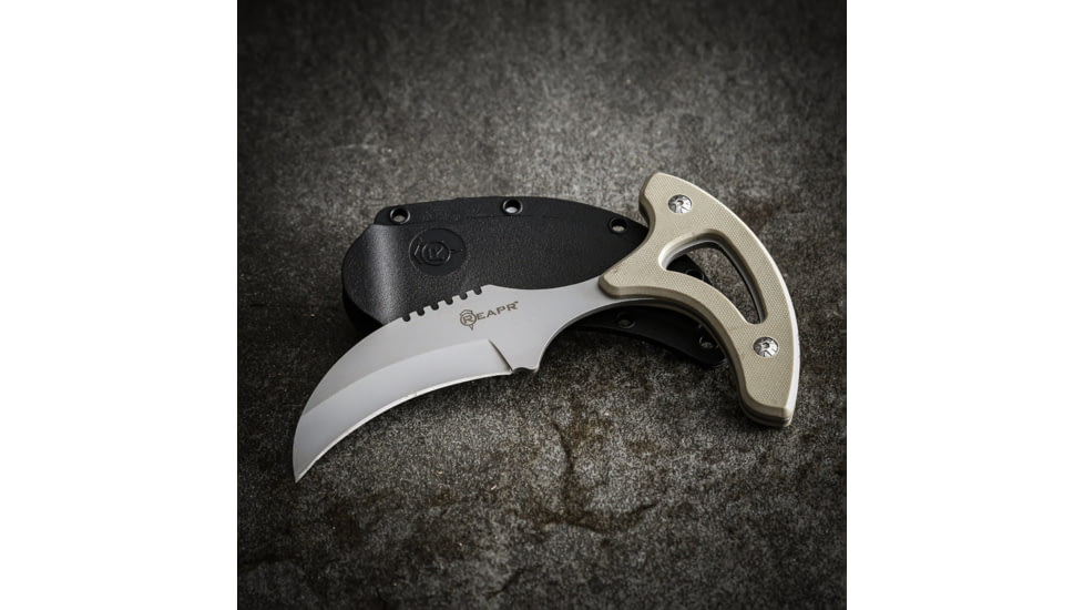 Reapr Tac Talon Fixed Blade Knife, 3in, 420 Stainless Steel, Talon Blade, Black / Desert Tan, 11041