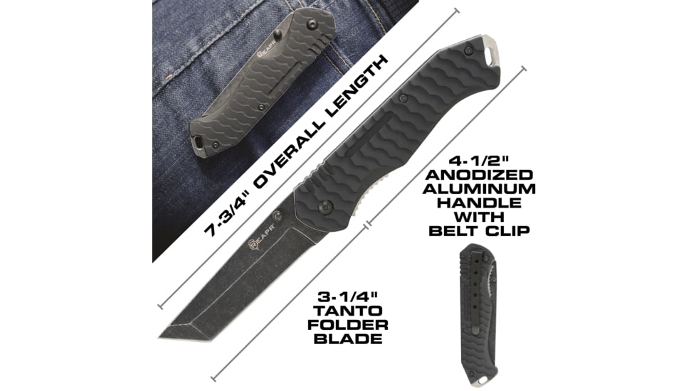 Reapr TAC Tanto Knife Set, 420 Stainless Steel, Stonewashed Stainless, 11008