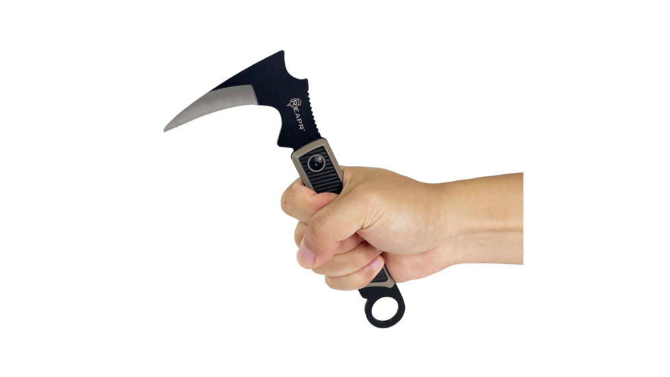 Reapr Versa Krambit Fixed Blade Knife, 3.5in, 3Cr13 Stainless Steel, Black, Black, CTLR-031-TAN-RPR