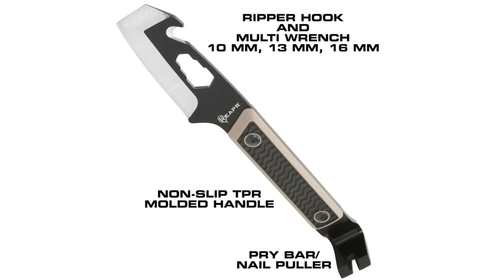 Reapr Versa TAC Pry Bar, 420 Stainless Steel, Black Powdercoated, 11015