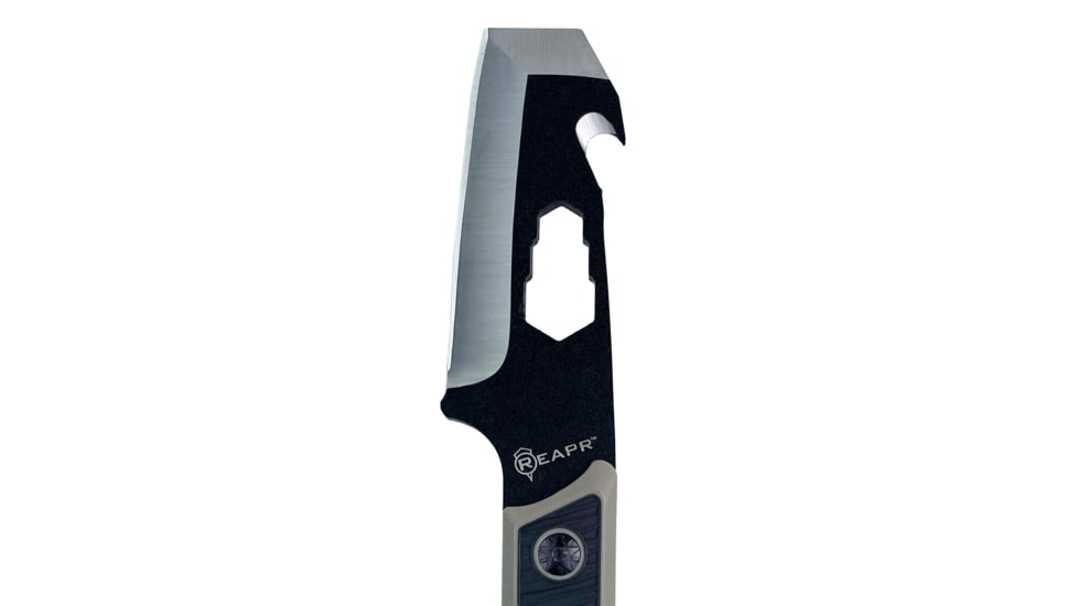 Reapr Versa Tac Pry Bar Fixed Blade Knife, 4in, 3Cr13 Stainless Steel, Black, Black, CTLR-024-TAN-RPR