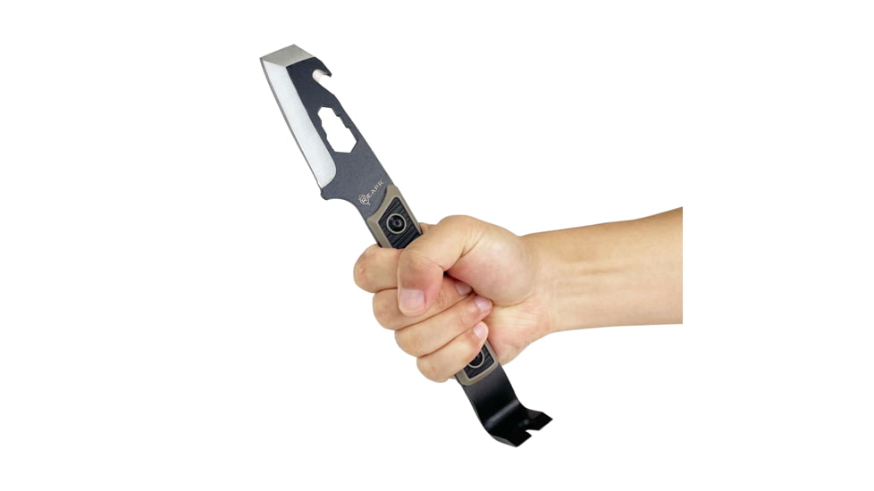 Reapr Versa Tac Pry Bar Fixed Blade Knife, 4in, 3Cr13 Stainless Steel, Black, Black, CTLR-024-TAN-RPR