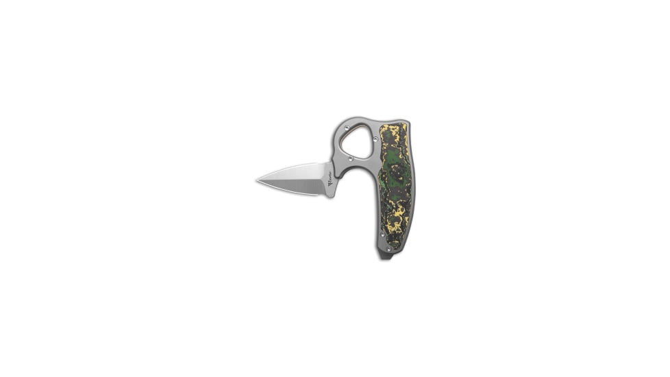 Reate Knives Reate EXO-D Button Lock Knife BB Ti + Toxic Storm FatCarbon 2.7" Belt Satin, Black/Gray/Green, ELMAX, adult, BHQ-212713