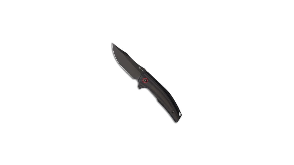 Reate Knives Jack Jr. Folding Knife, 3.50in, CPM S30V, Clip Point Blade, Aluminum, Carbon Fiber, Black Handle, w/ Red Accents, Black/Black, 8.00 inch, BHQ-221643