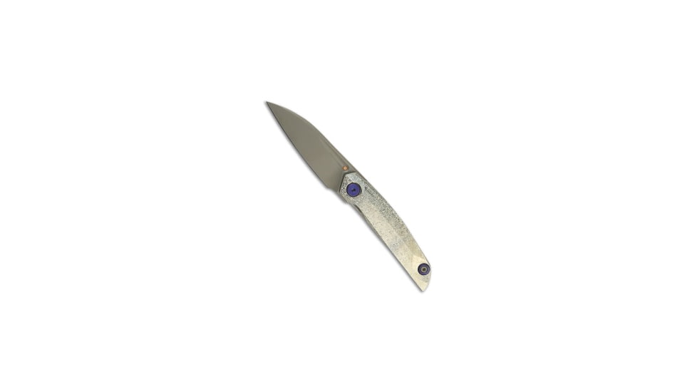 Reate Reate Knives VK Anub Frame Lock Knife Silver Crystalized Ti 3.25" Gray SW, Silver, Elmax, adult, BHQ-223649