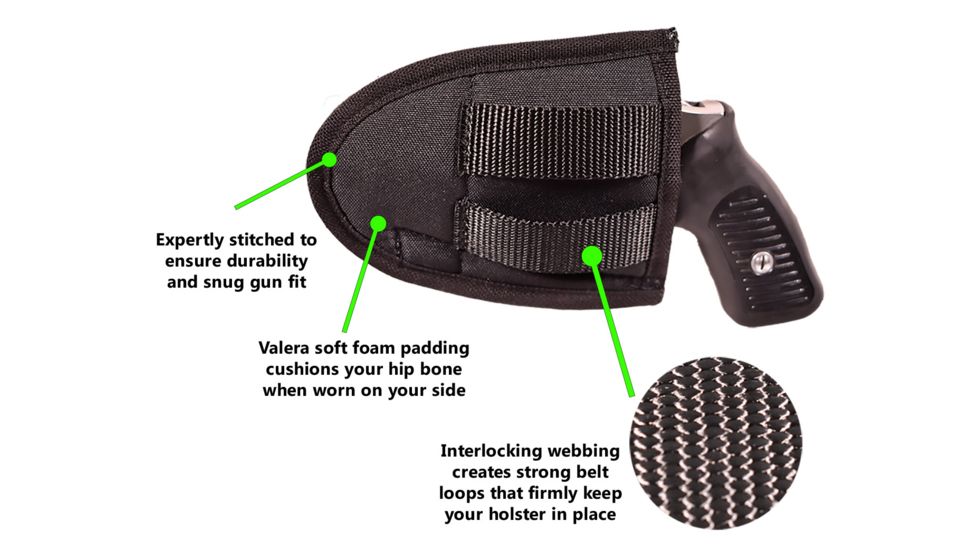 Rebel Fury Outside the Waistband Holster, Black, Amidextrous, Sub-Compact and Compact, REBEL-FURY