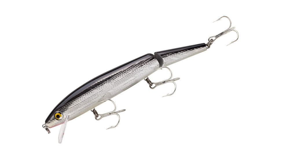 Rebel Lures Rebel Lures Rebel Jointed Minnow Lure, Floating, Silver Black, 5.5in, J3001S
