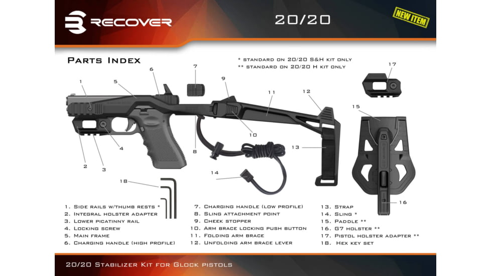 Recover Tactical 20/20N Stabilizer Kit with Arm Brace, Tan, 2020NUR-02