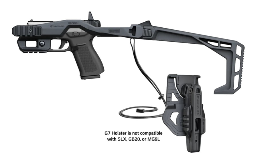 Recover Tactical 20/20N43 Stabilizer Kit for Glock 43, Glock 43X and Glock 48 G43, G43X, G48 - All Gens/Versions, Black, 2020N43UR-01