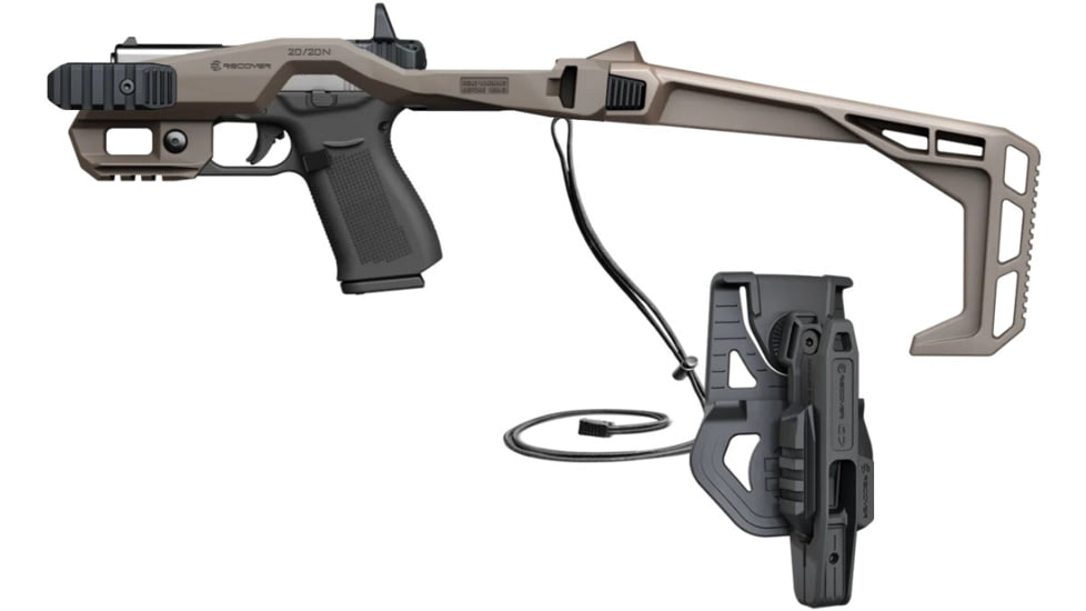 Recover Tactical 20/20N43 Stabilizer Kit for Glock 43, Glock 43X and Glock 48 G43, G43X, G48 - All Gens/Versions, FDE, 2020N43UR-02