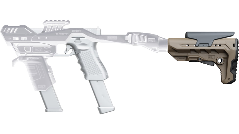 Recover Tactical SBX AR Compact Buttstock P-IX &amp; 20/20X Compatible, FDE, SBX-02