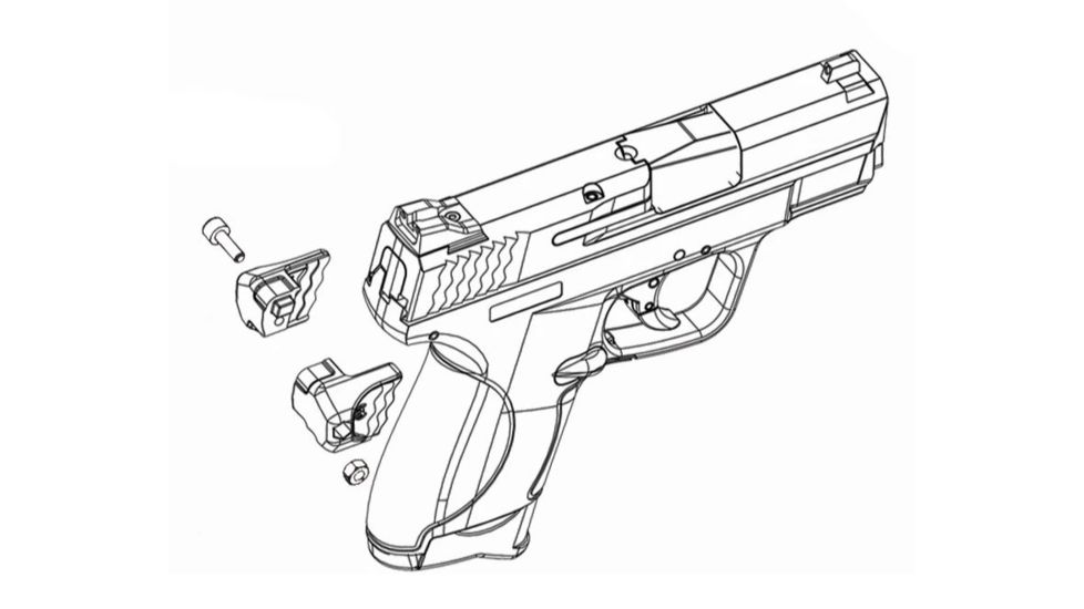 Recover Tactical SCH9 Charging Handle, Smith and Wesson, Shield, 9mm/.40 S&amp;W, Black, 80x30x120, SCH9