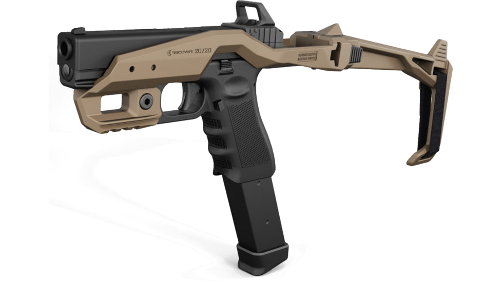 Recover Tactical Stabilizer Kit Base, Brace w/ Strap plus Charging Handle High And Low, FDE, 0, 2020NB-02