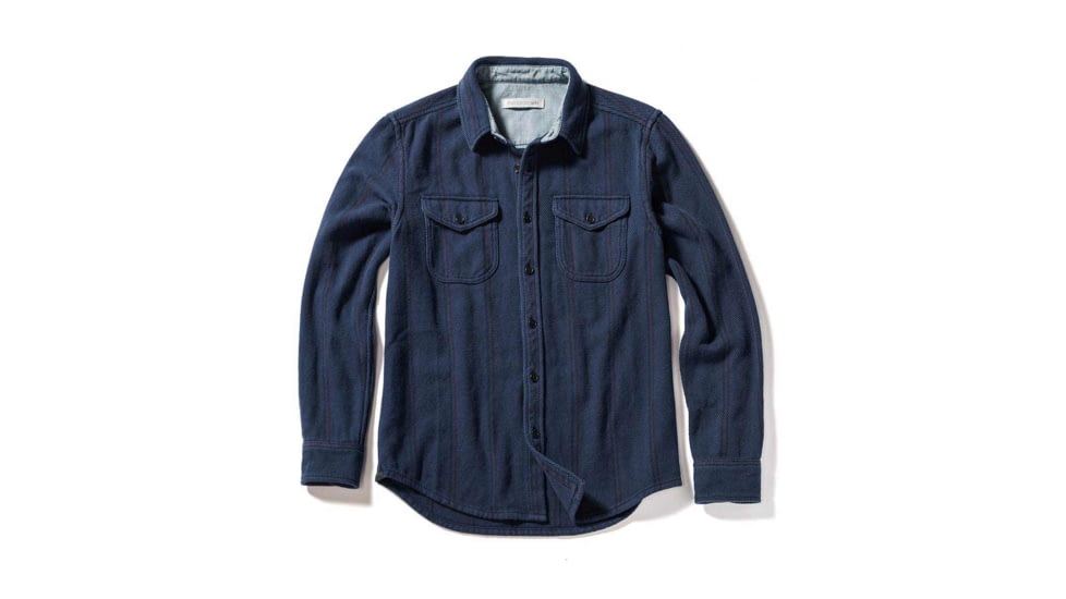 Outerknown Blanket Shirt - Men's, Used, Indigo Serape Stripe, Extra Large, 1310023-ISS-XX-XL_used