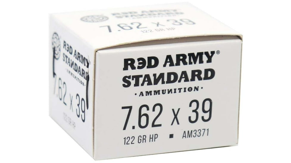 Red Army Standard 7.62x39mm 122 Grain Hollow Point Brass Cased Centerfire Rifle Ammo, 20 Rounds, AM3371
