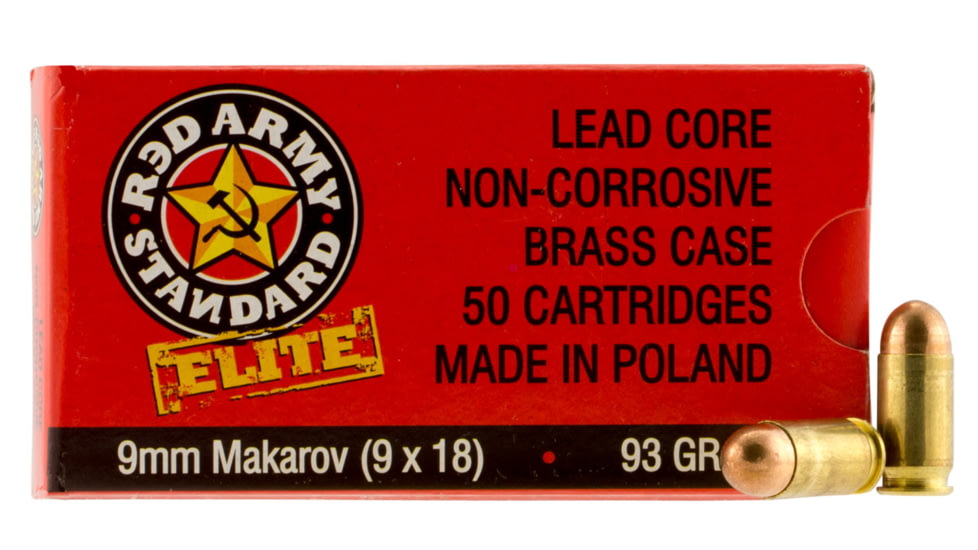 Red Army Standard AM2017B Elite 9x18 Makarov 93 Gr Full Metal Jacket FMJ 50 B