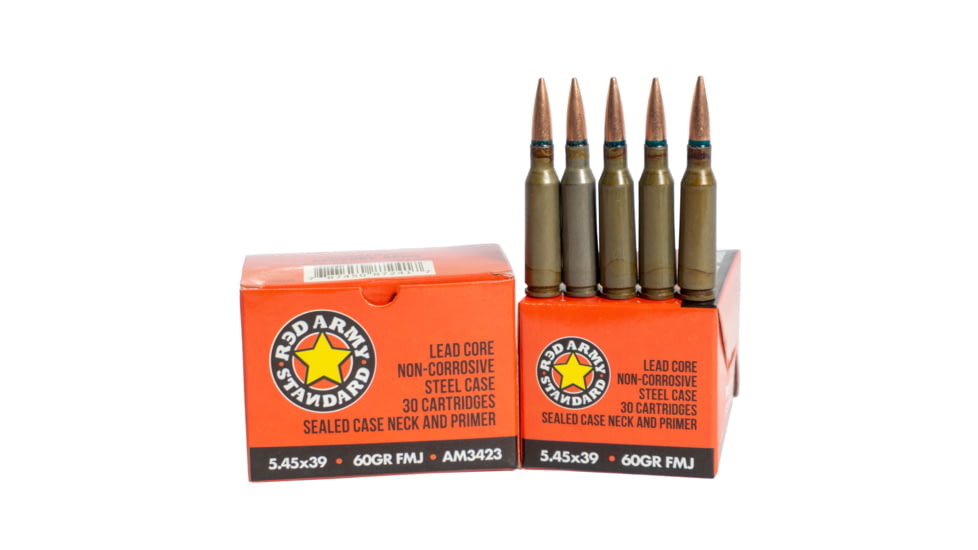 Red Army Standard 5.45x39mm 60 grain Full Metal Jacket Rifle Ammo, 30 Rounds, AM3423