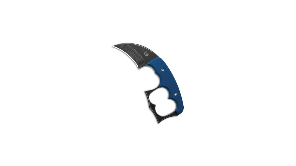 Red Horse Knife Works Red Horse Knife Works Malice Exclusive Double Knuckle Fixed Blue G-10 2.6" BW, Black/Blue, D2, adult, BHQ-174796