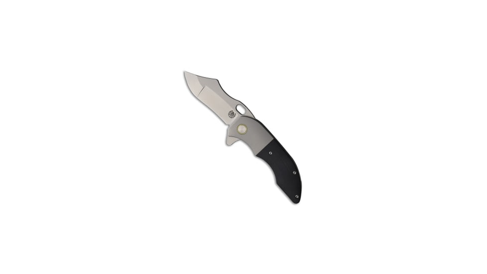 Red Horse Knife Works Red Horse Knife Works War Pig Frame Lock Knife Titanium/Black G-10 3" Satin, Black/Gray, CPM S35VN, adult, BHQ-192350