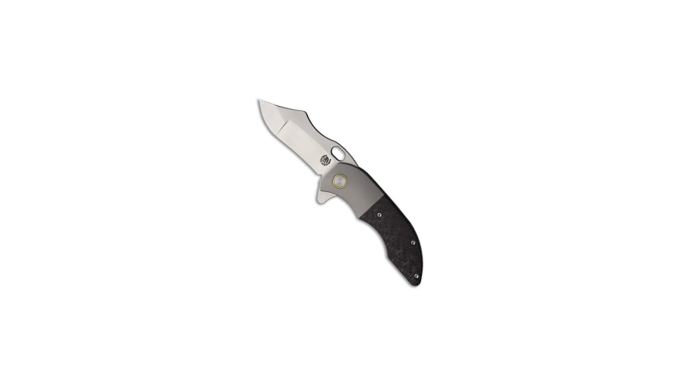 Red Horse Knife Works Red Horse Knife Works War Pig Frame Lock Knife Titanium/CF 3" Satin, Black/Gray, CPM S35VN, adult, BHQ-192343
